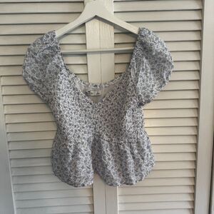 Hollister‎ Y2K Ditzy Floral Boho Crop Peasant Top